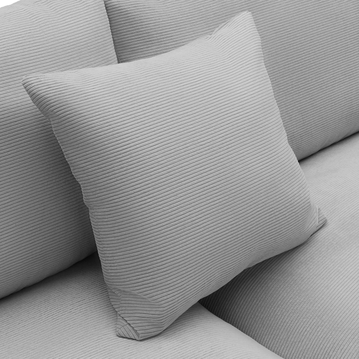 Rohová sedačka PEDRO, pravá, světle šedá - černá/světle šedá, Moderní, textil/plast (300/190cm) - Mömax