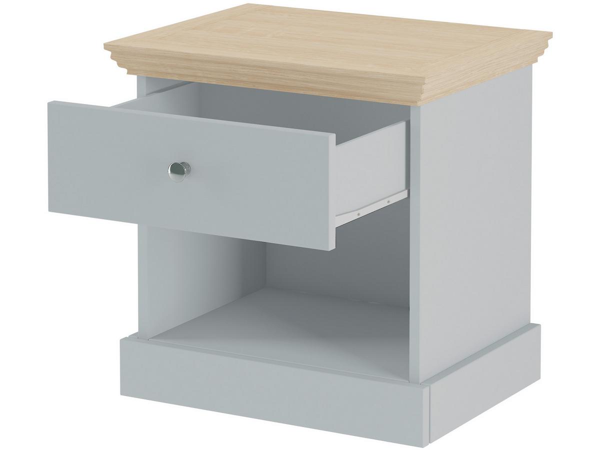 Nachttisch Binz, Eiche Grau B: 45 cm - Eiche grau/Grau, Design, Holzwerkstoff (45/35/45cm) - MID.YOU