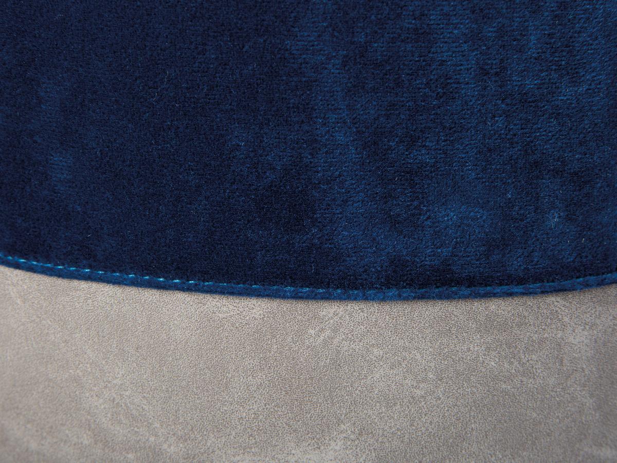 Hocker Osane Samt Blau/Grau Sitz Gepolstert H: 43 cm - Blau/Grau, KONVENTIONELL, Holzwerkstoff/Kunststoff (38/43/32,5cm) - MID.YOU