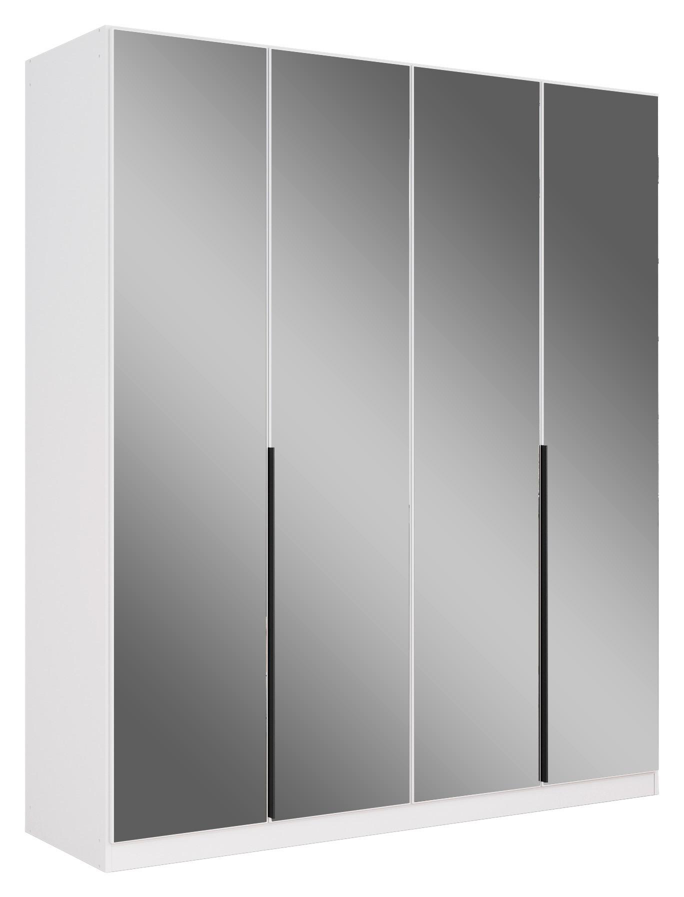 Drehtürenschrank Quadra Weiß/Glas B: 181 cm - Weiß, MODERN, Holzwerkstoff (181/210/54cm) - Rauch Möbel
