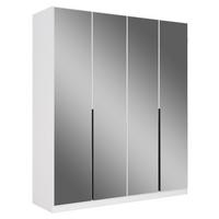 Drehtürenschrank Quadra Weiß/Glas B: 181 cm - Weiß, MODERN, Holzwerkstoff (181/210/54cm) - Rauch Möbel