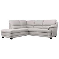 Ecksofa Nebolo Hellgrau Lederlook - Hellgrau, Design, Textil (225/245cm) - Livetastic