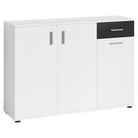 Kommode B: 110 cm Jakob Weiß/Schwarz - Schwarz/Weiß, MODERN, Holzwerkstoff (110/83,5/35,5cm) - MID.YOU