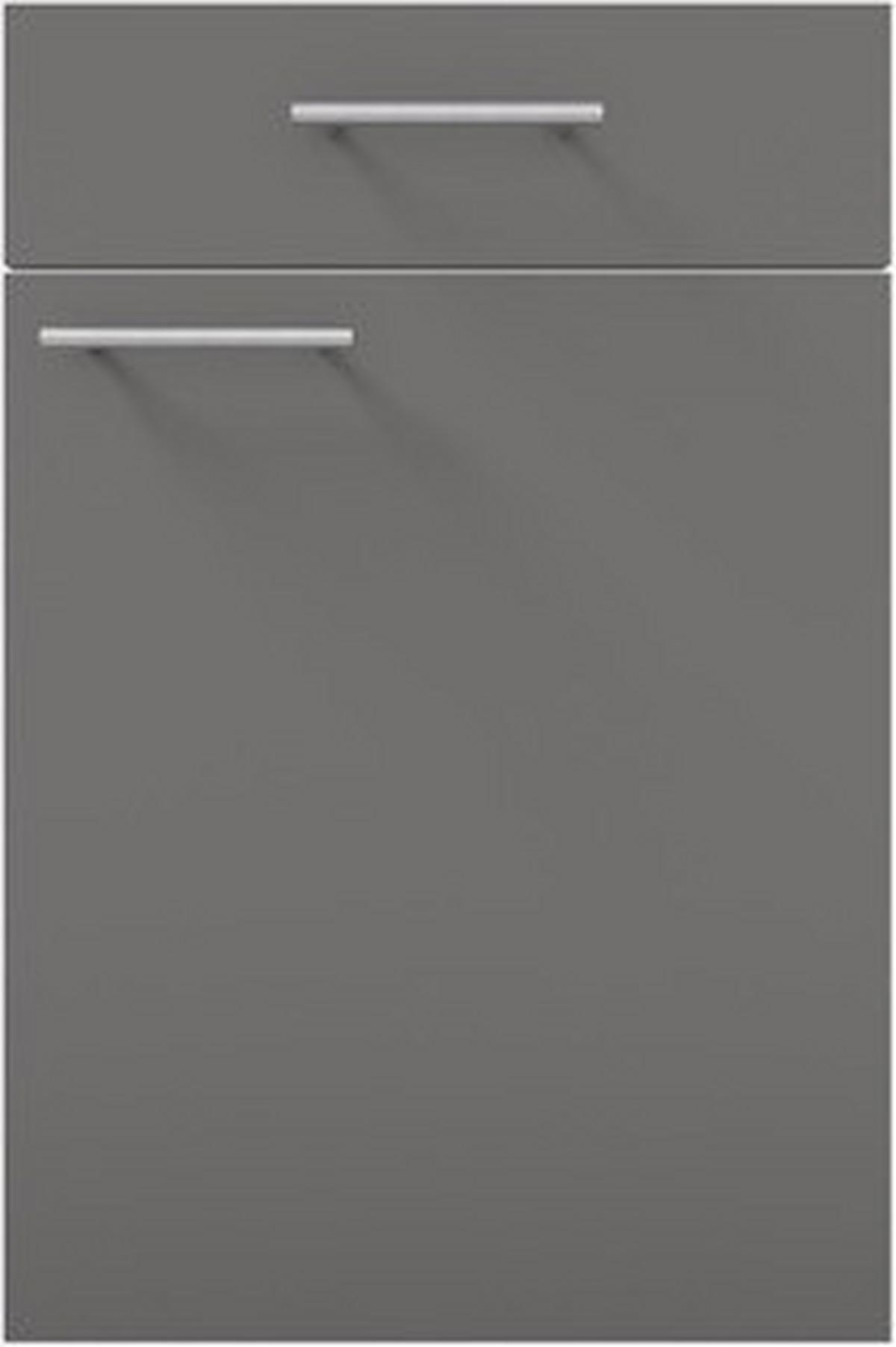 Küchenzeile Base ohne Geräte 200 cm Weiß/Anthrazit - Anthrazit/Weiß, Design, Holzwerkstoff (200cm) - Express