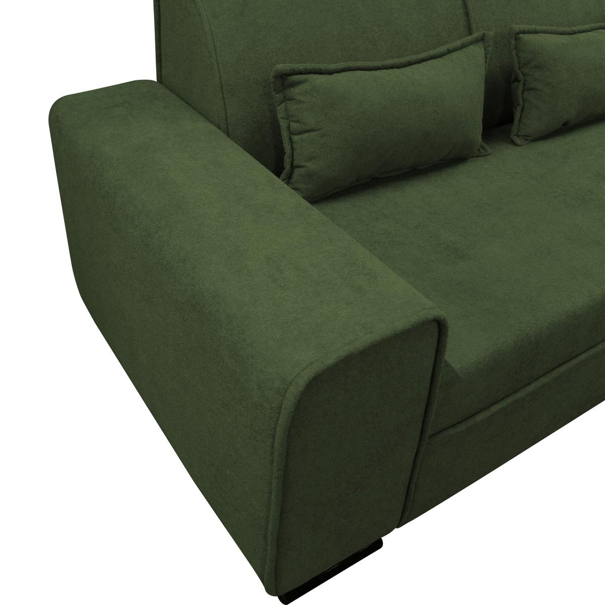 Ecksofa Classic Grün 270x175 cm - Schwarz/Grün, Design, Textil (270/175cm) - MID.YOU