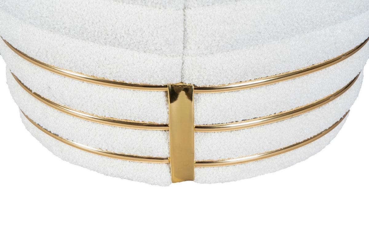 Hocker Doric 335 Weiß/Goldfarben D: 42 cm - Goldfarben/Weiß, Design, Textil (42/50cm) - Kayoom