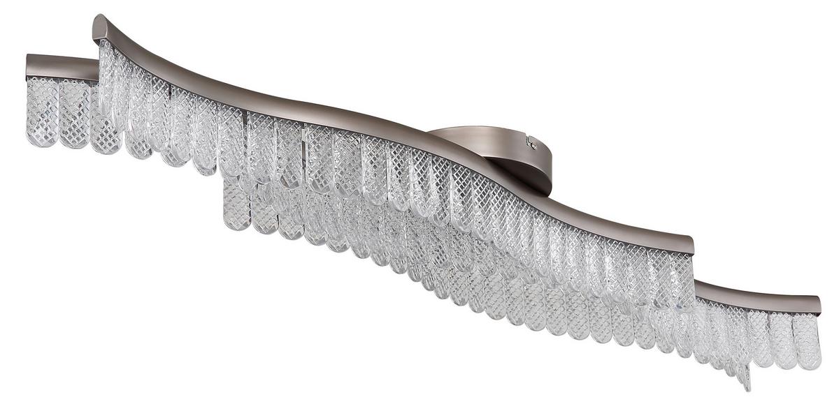 LED-DECKENLEUCHTE 67348D JULIET - Klar/Graphitfarben, Design, Kunststoff/Metall (108/18/13cm) - Globo