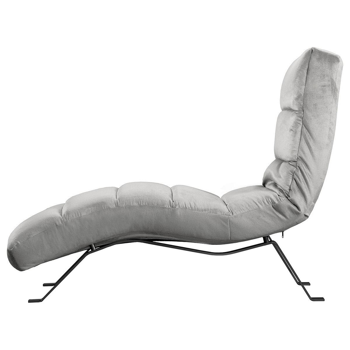 Relaxliege Swing Black Grau B: 65 cm - Schwarz/Grau, Design, Textil (65/65-95/171cm) - Livetastic