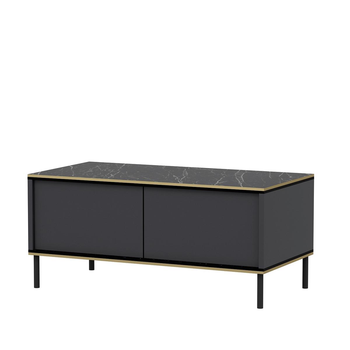 Couchtisch Imaj Anthrazit/schwarz B: 90 Cm - Anthrazit/Schwarz, Design, Holzwerkstoff/Metall (90/45/40cm) - Livetastic