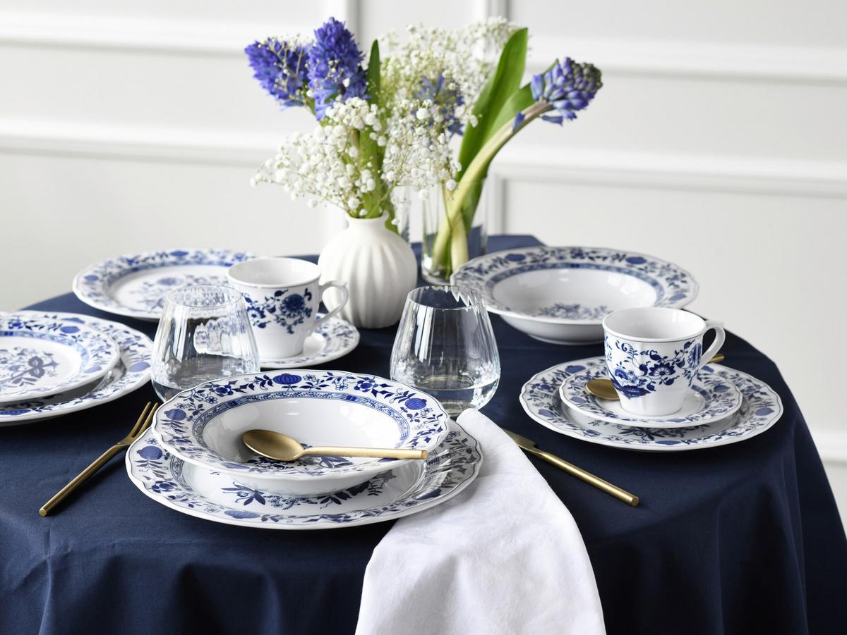 Kombiservice 30-Tlg. Flora Zwiebelmuster, Blau, Weiß - Blau/Weiß, Design, Keramik - Creatable