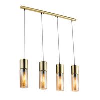 Hängeleuchte Nopä - Champagner/Goldfarben, KONVENTIONELL, Glas/Metall (80/9/156cm)