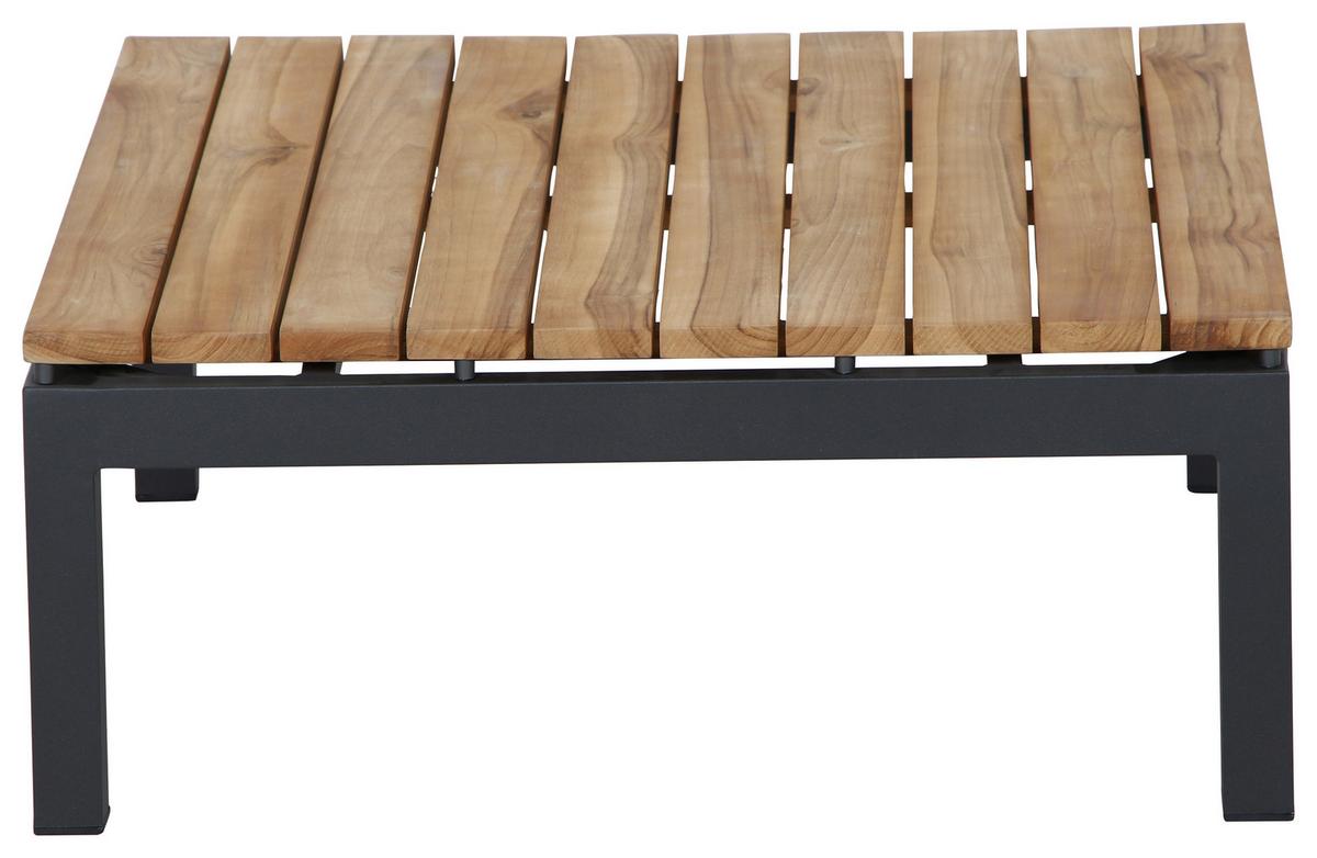 Loungetisch H16598 - Anthrazit/Teakfarben, MODERN, Holz/Metall (73,5/73,5/31,5cm) - Siena Garden