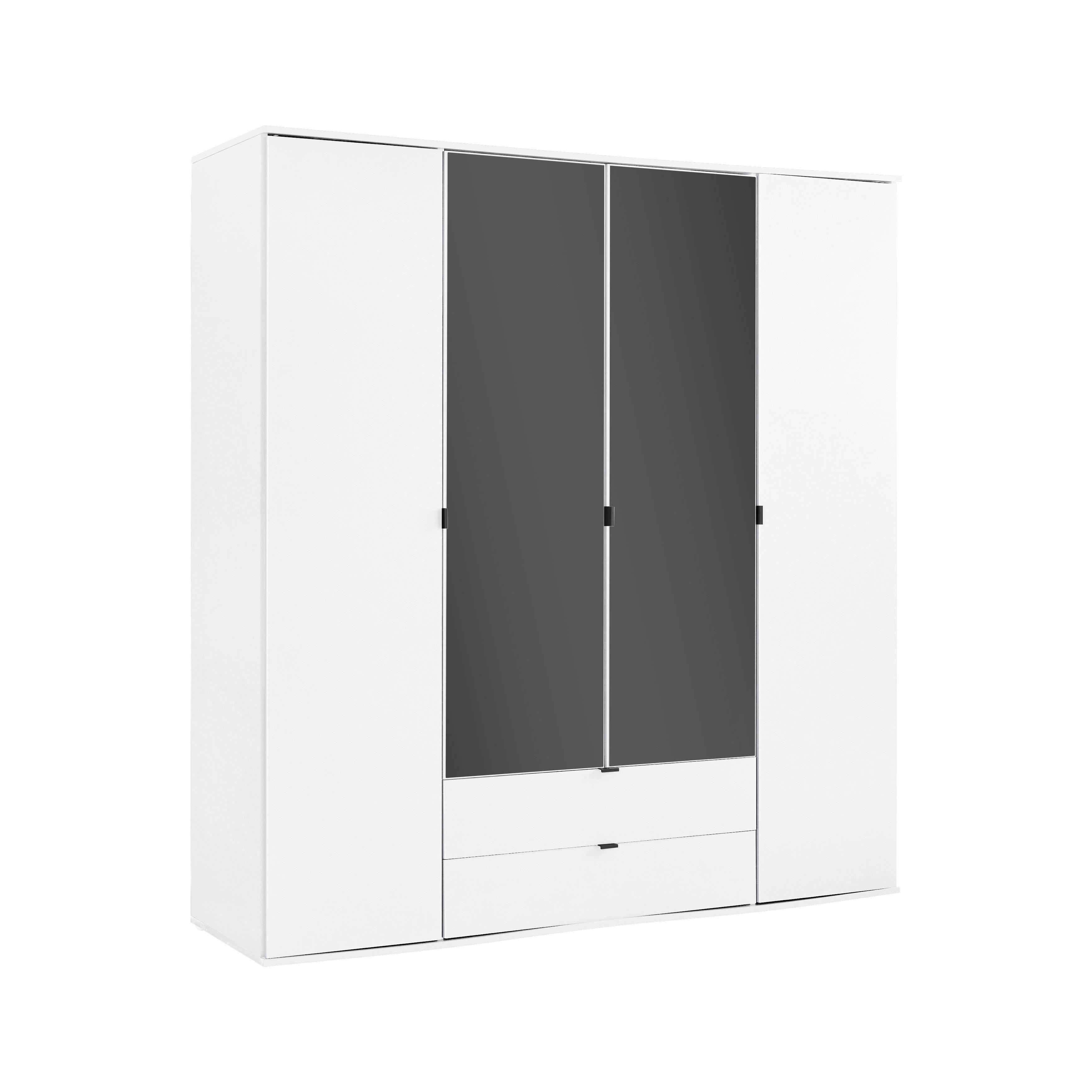 Šatníková skriňa AVILA - biela, Konventionell, kov/kompozitné drevo (181/194/53cm) - Mömax