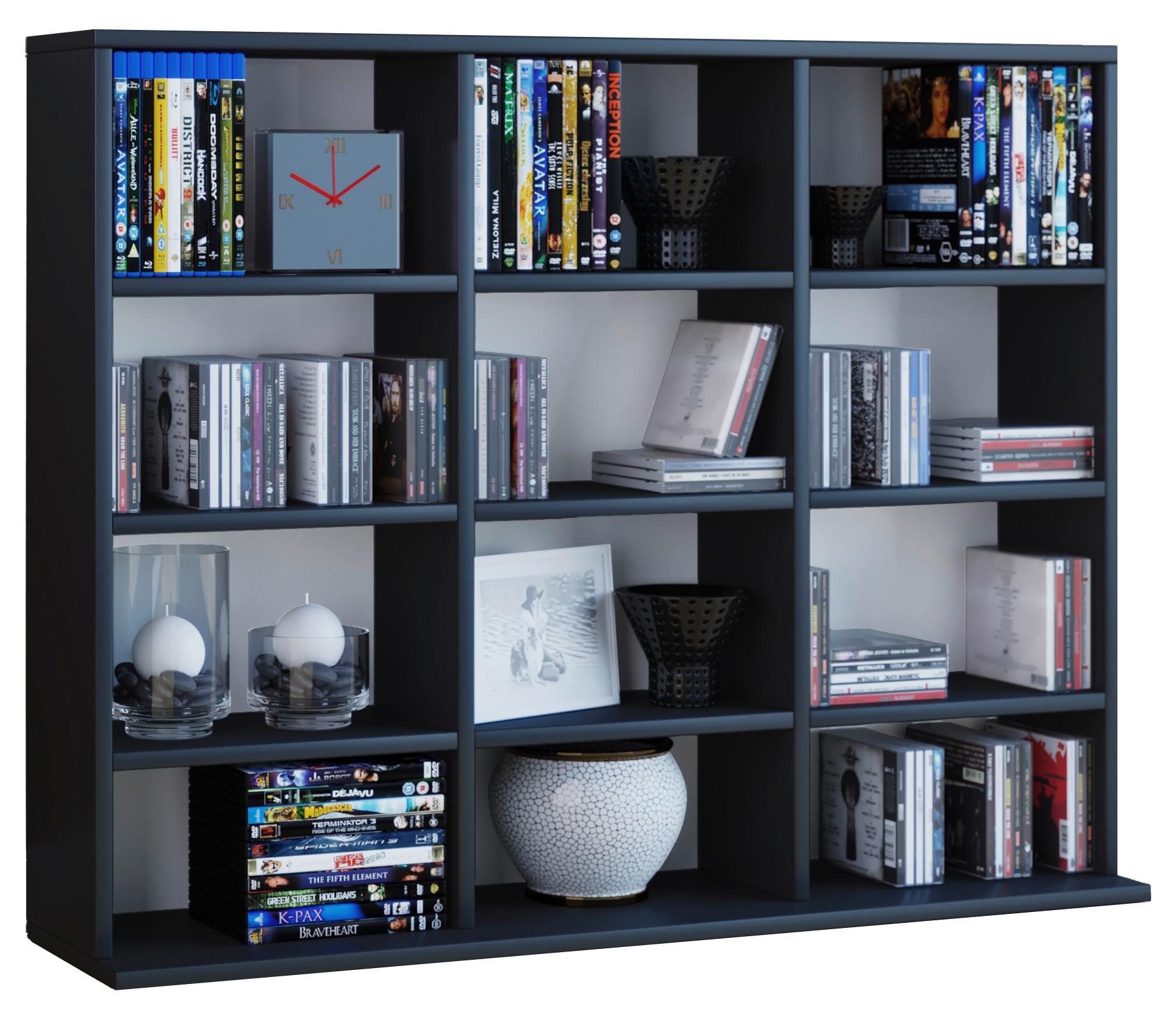 Regál Megosa Mini čierna - čierna, Konventionell, kompozitné drevo (102/83/18 (23)cm) - MID.YOU