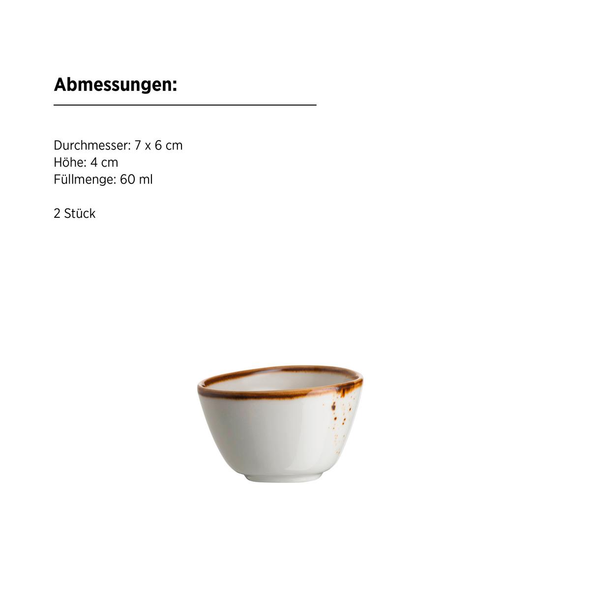 Kombiservice Pintar Weiß Hellbraun 8-Teilig - Hellbraun/Weiß, Basics, Keramik - Mäser