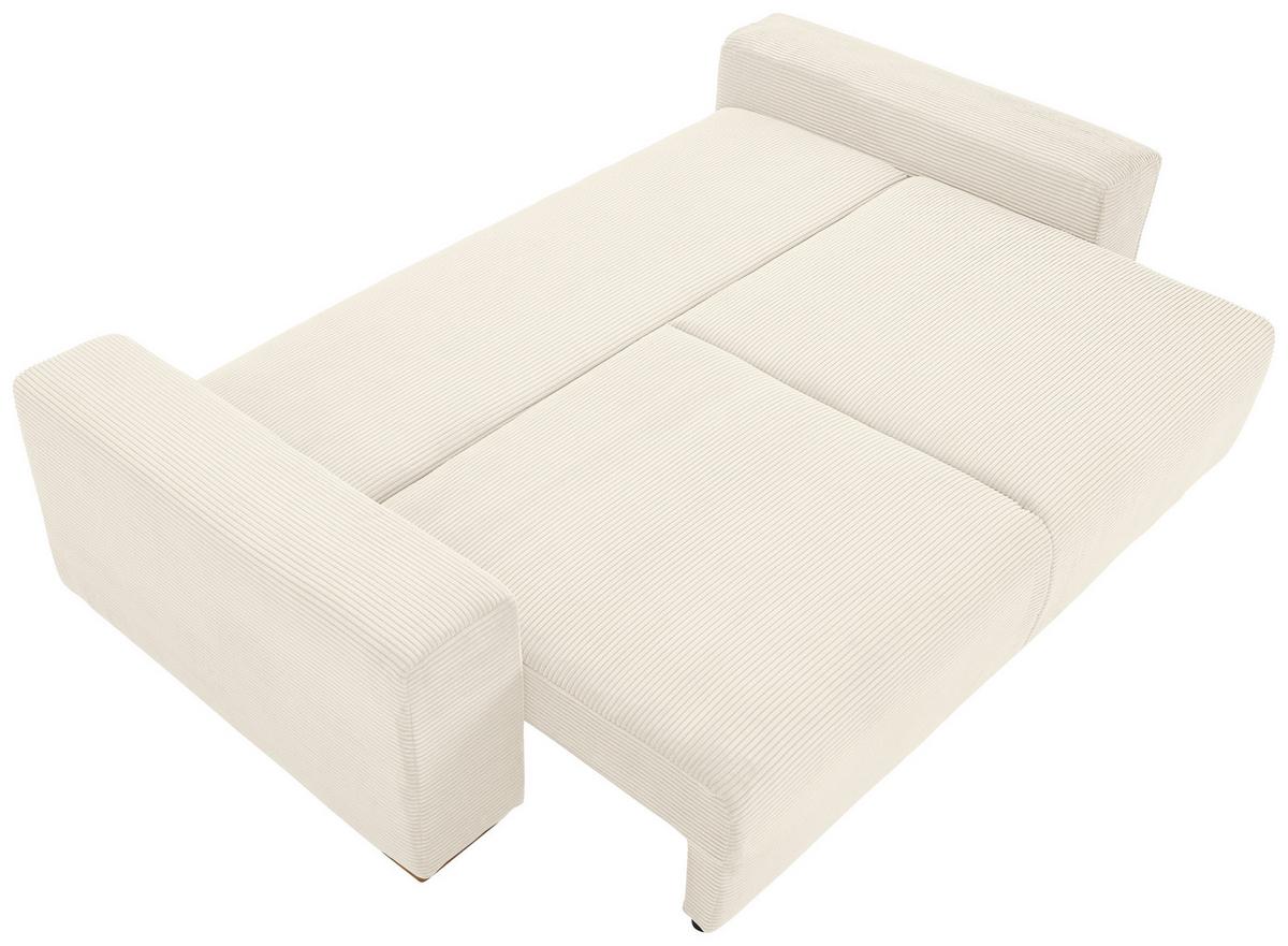 Schlafsofa Vouge Creme Bettkasten, B: 255 Cm - Buchefarben/Creme, KONVENTIONELL, Textil (255/86/123cm) - Livetastic