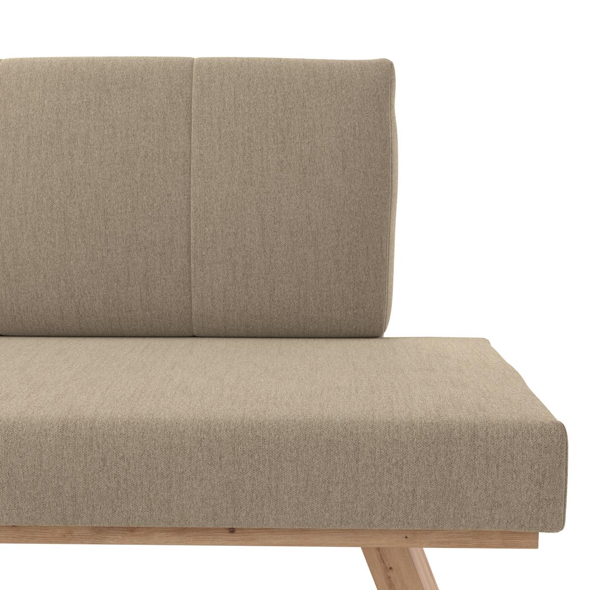 Eckbank Emma Ii Webstoff Beige, B: 140 Cm - Eichefarben/Beige, KONVENTIONELL, Holzwerkstoff/Textil (140/160cm)
