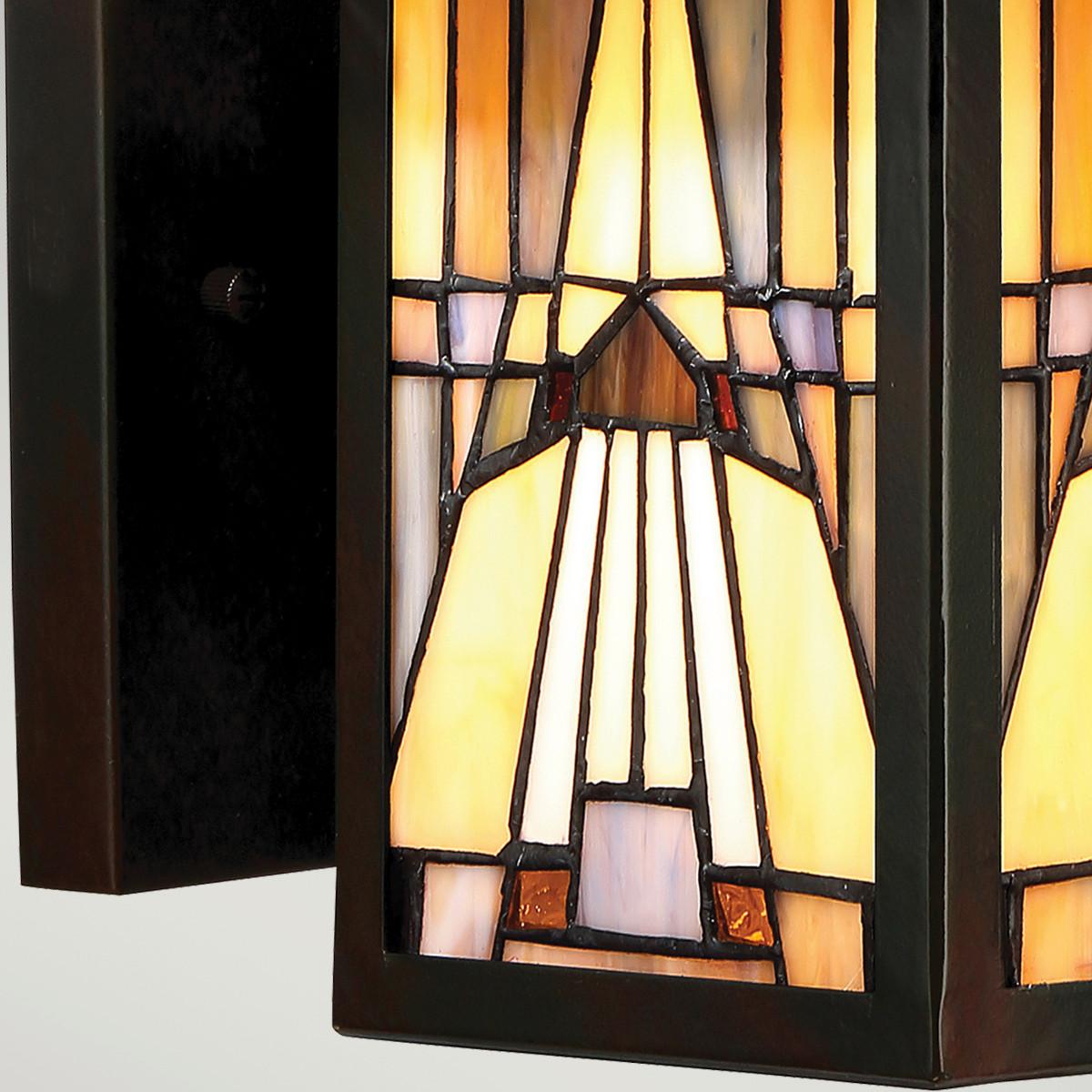 Außenwandleuchte 60 Watt Metall Glas, Wandmontage - Bronzefarben, KONVENTIONELL, Glas/Metall (17.8/28.7/22.6cm) - Elstead Lighting