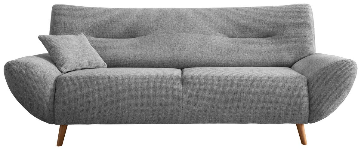 3-sitzer-sofa Drago Silberfarben S: 205/90 Cm - Wildeiche/Silberfarben, MODERN, Holz/Textil (205/81/90cm) - MID.YOU