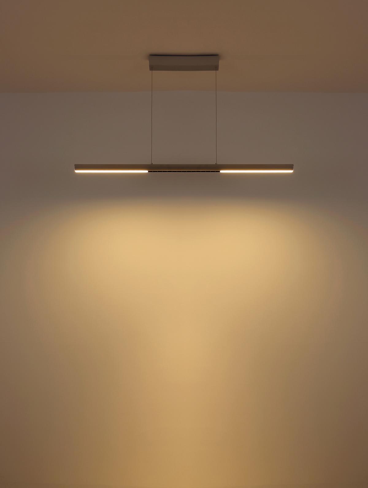 Led-hängeleuchte 3000/4000/6500k - Transparent/Weiß, Design, Kunststoff/Metall (120/8/150cm) - Globo