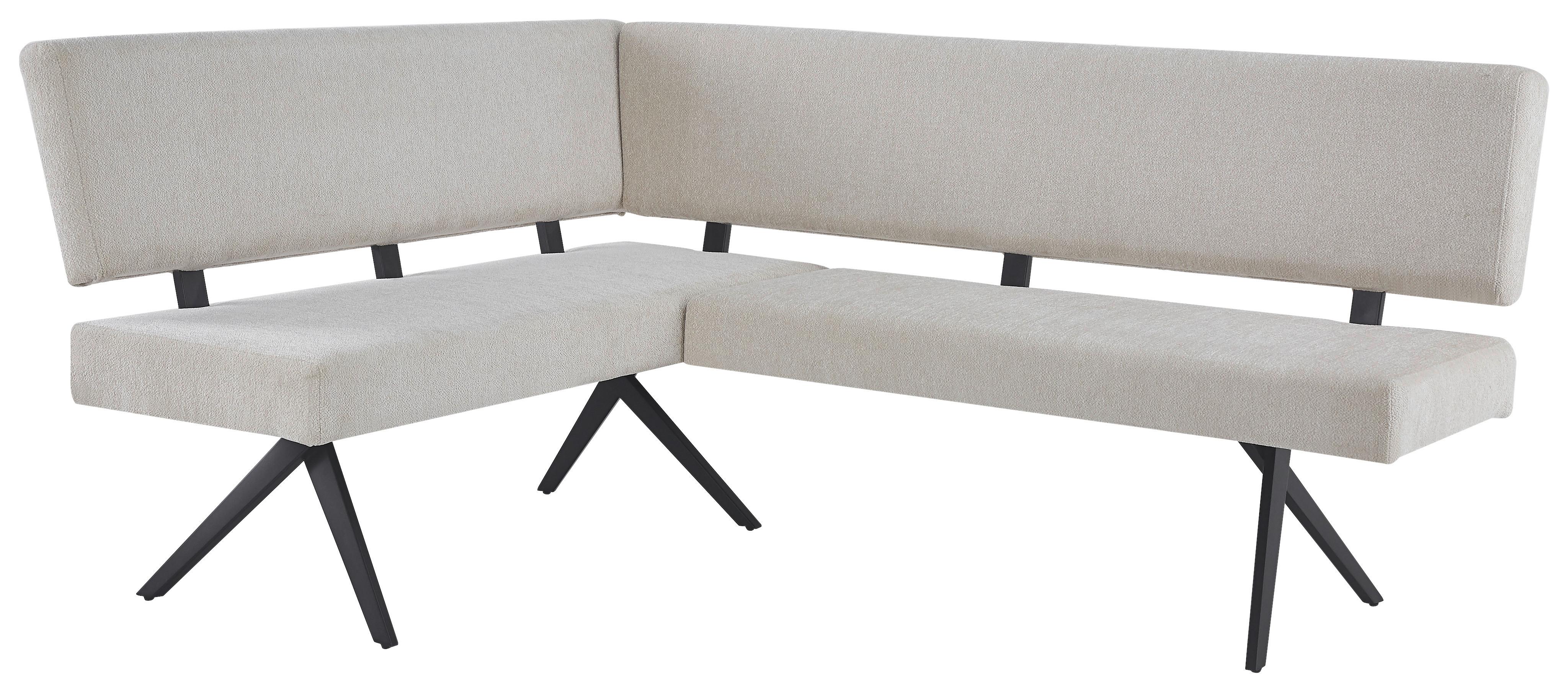 Eckbank Chios - Beige/Schwarz, KONVENTIONELL, Textil/Metall (150/190cm) - MID.YOU