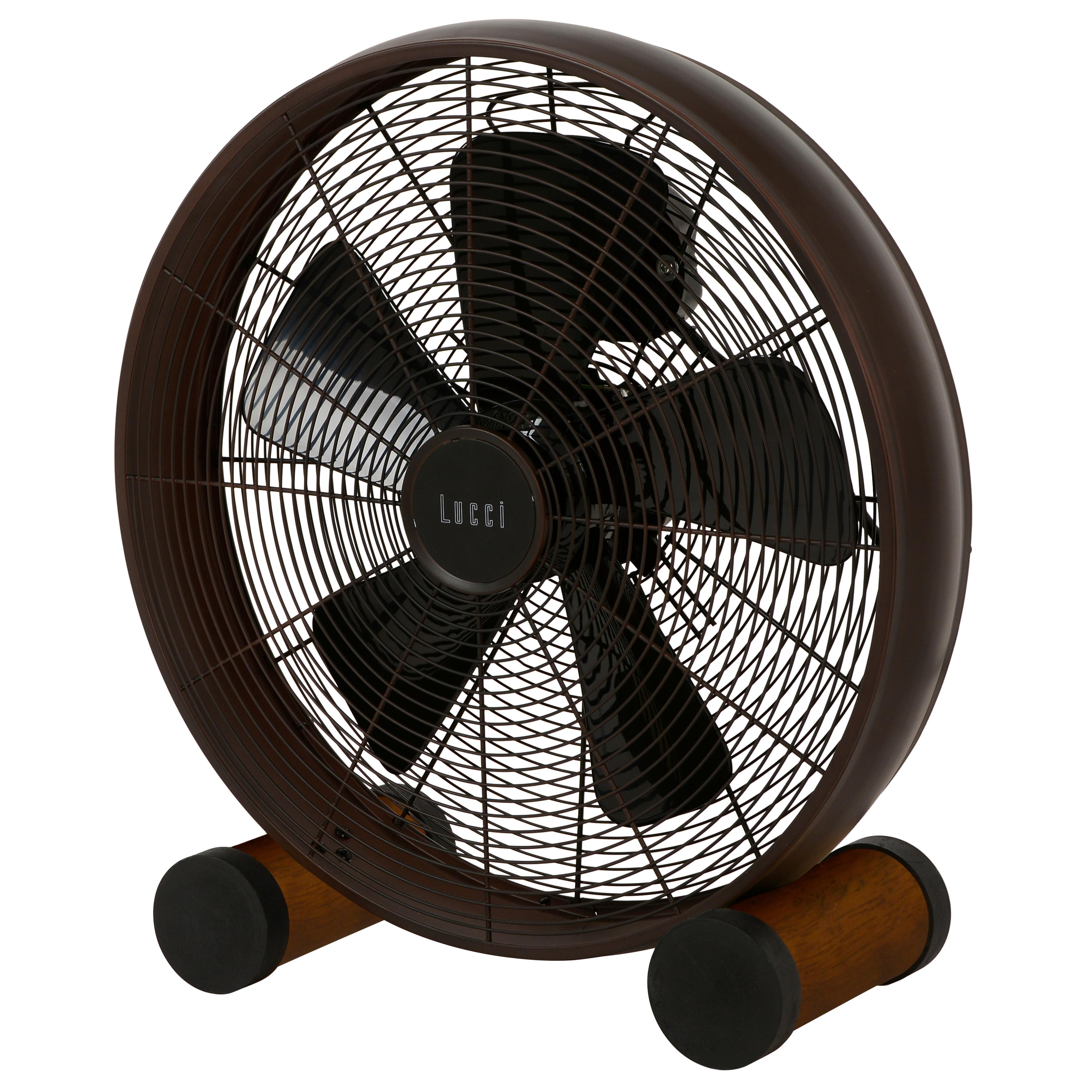 Bodenventilator 50 Watt Floor H: 47 cm - Walnussfarben/Bronzefarben, Basics, Holz/Metall (47/46/19cm)