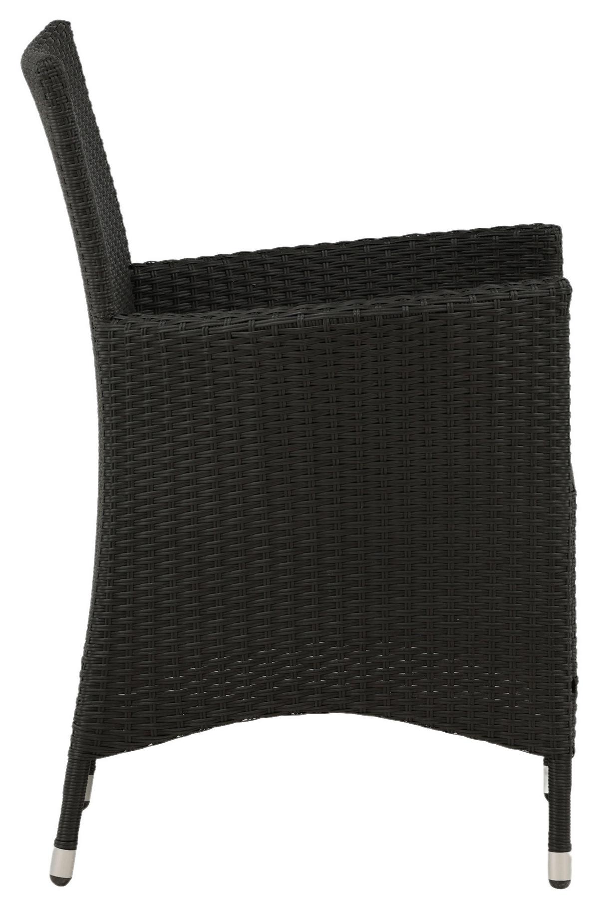 Gartensessel Stapelbar Knick 2er-Set Kunststoff/metall - Silberfarben/Schwarz, KONVENTIONELL, Kunststoff/Metall (60/88/60cm) - Gardenson