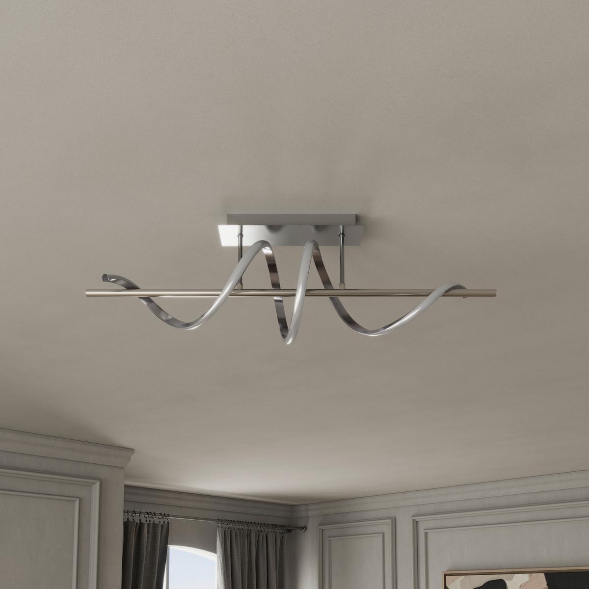 LED-DECKENLEUCHTE JOSI - Chromfarben/Nickelfarben, Kunststoff/Metall (20/80/26,5cm) - Luca Bessoni