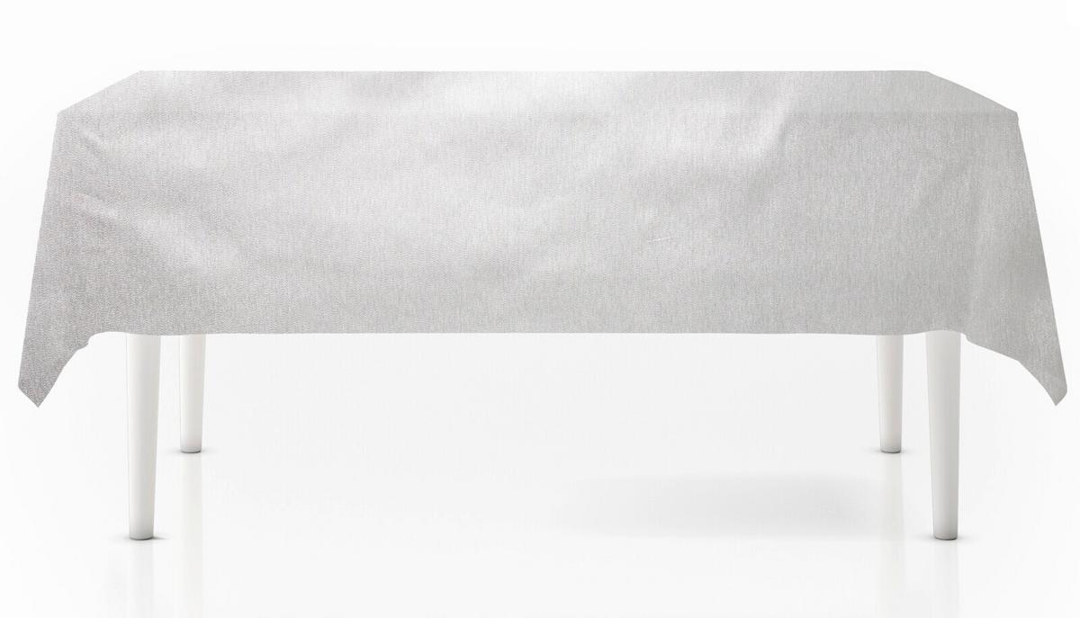 Asztalterítő Kb. 140/240cm - ezüstszínű, Basics, textil (140/240cm)