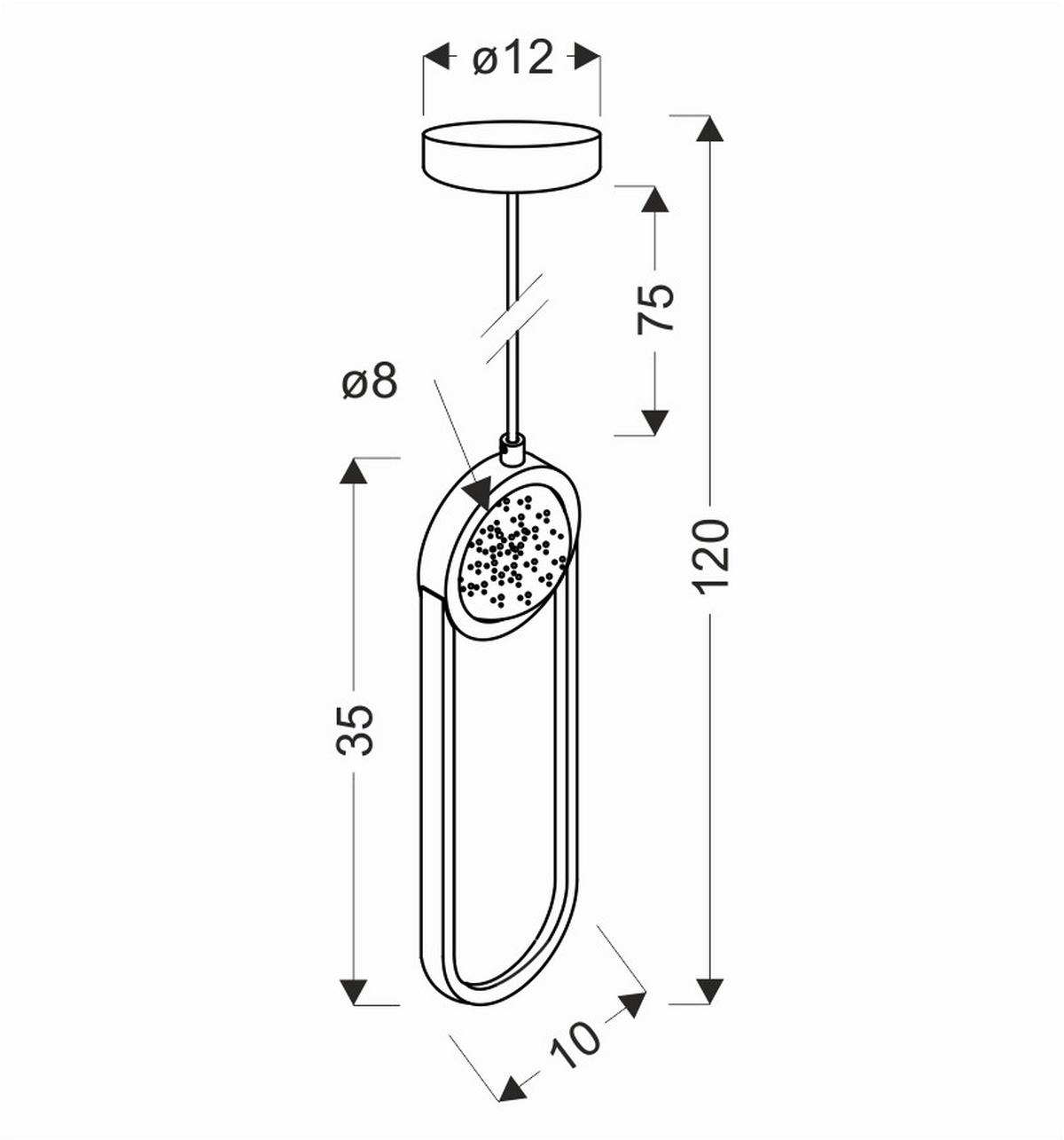 LED-Pendelleuchte 31-35585 Lacrima - Schwarz/Weiß, Design, Kunststoff/Metall (10/7,8/120cm)