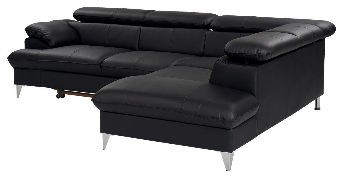 Sedací souprava DAVID II - černá, Moderní, kůže (256/71/208cm)