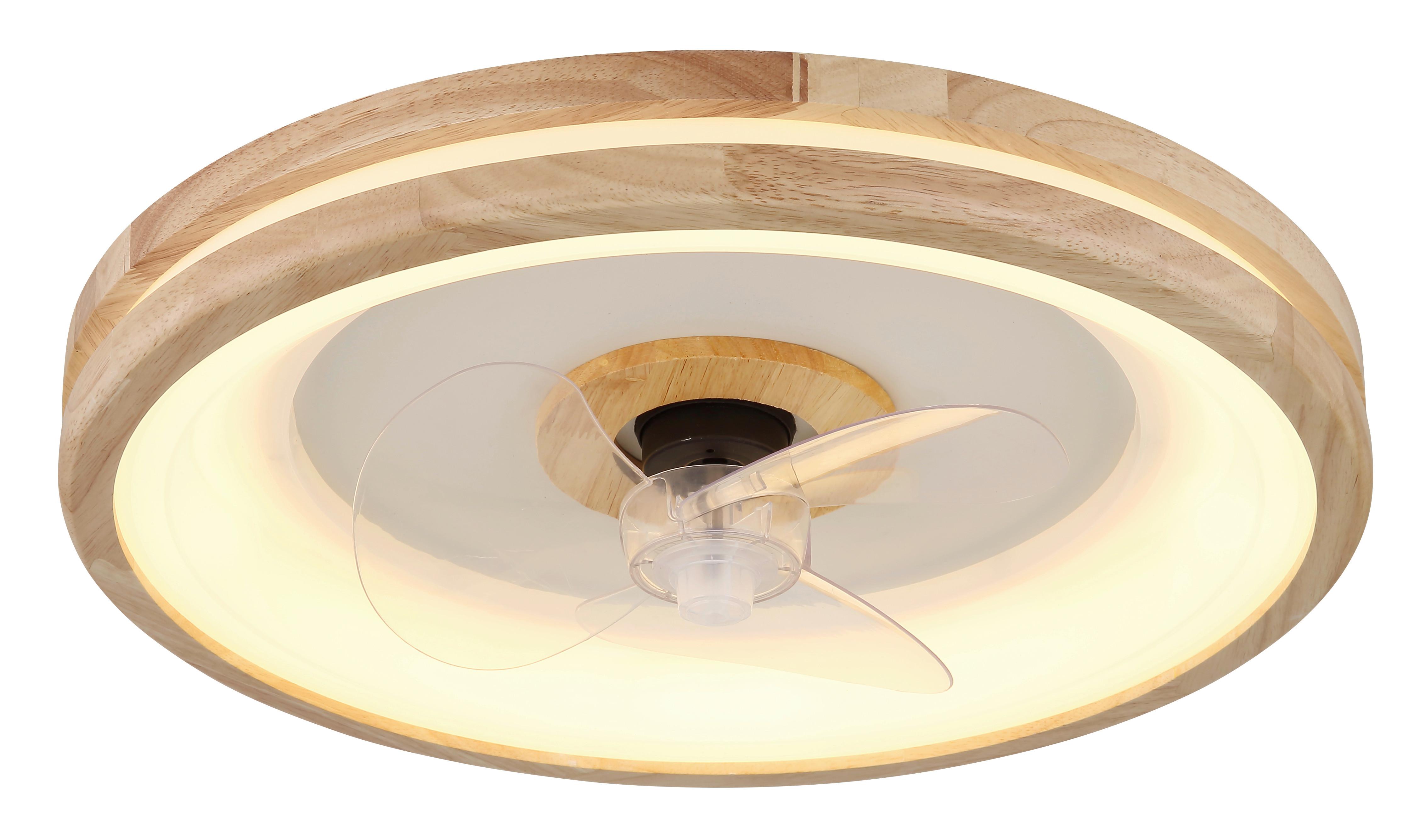 Deckenventilator 03650 - Transparent/Dunkelbraun, Natur, Kunststoff/Metall (50/12,5cm) - Globo
