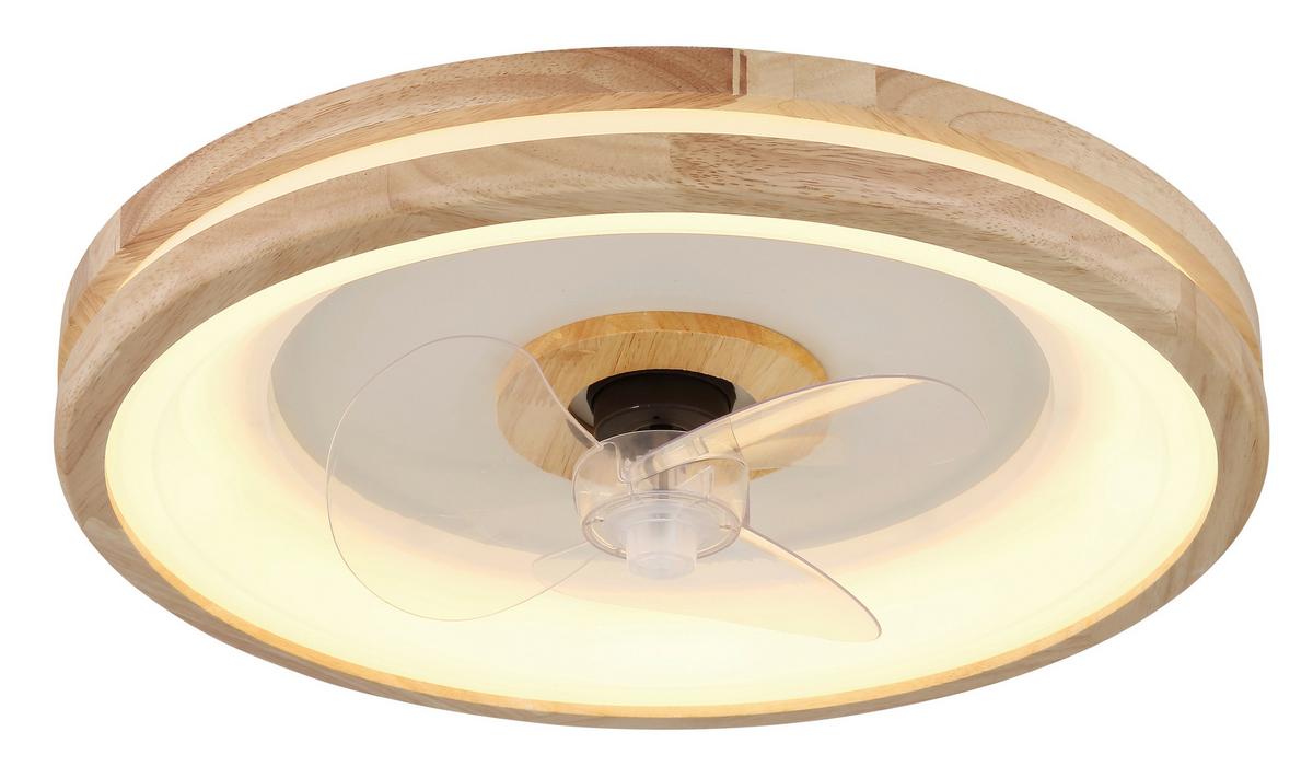 Deckenventilator 03650 - Transparent/Dunkelbraun, Natur, Kunststoff/Metall (50/12,5cm) - Globo