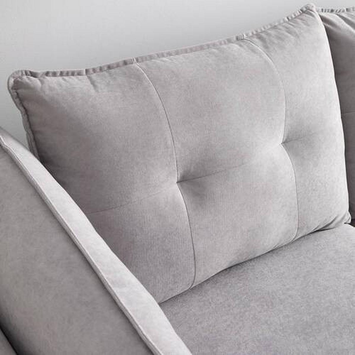 Sedací souprava SANDRO světlešedá - černá/světle šedá, Moderní, kov/dřevo (258/86/82-160cm) - Bessagi Home