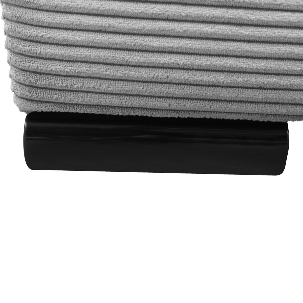 Schlafsofa mit Bettkasten Yellow B: 154 cm Cord Hellgrau - Hellgrau/Schwarz, Design, Textil (154/93/85cm) - MID.YOU