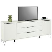 Široká komoda BOUNTY 216cm - bílá/černá, Moderní, kov/kompozitní dřevo (216/82/45cm) - Mömax