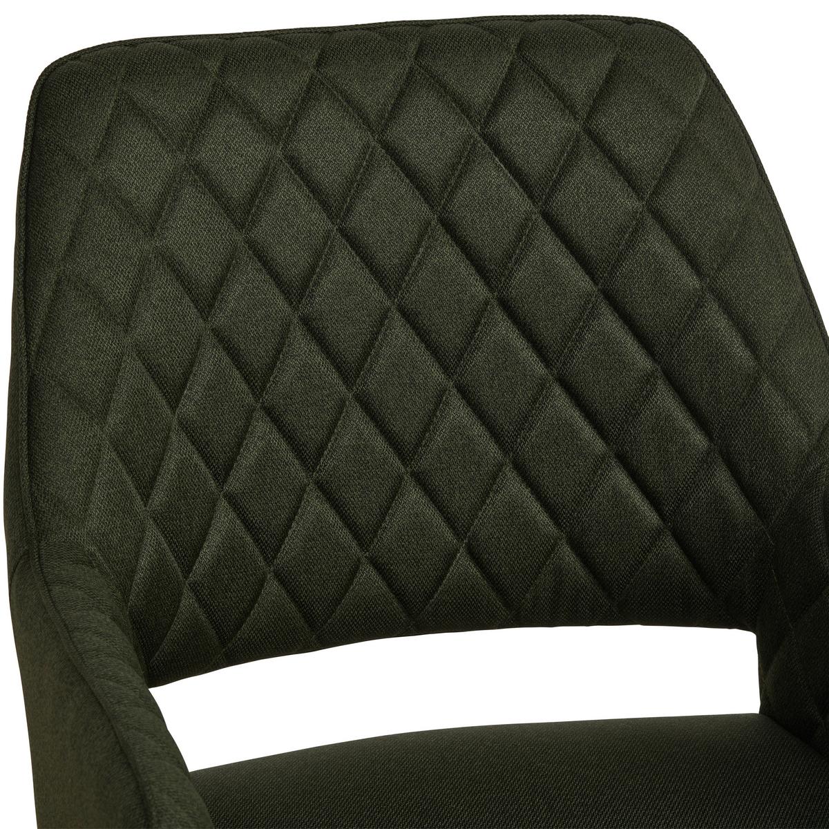 Armlehnstuhl Pam Grün, Sitzfl. 360° Drehbar - Schwarz/Grün, KONVENTIONELL, Holz/Textil (57/85.5/60cm) - MID.YOU