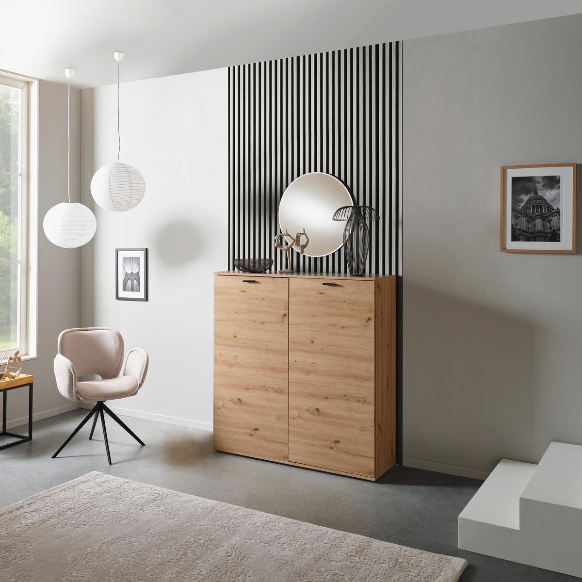 Akustikpaneel Josef - Eichefarben/Weiß, MODERN, Holzwerkstoff/Kunststoff (90/60/2cm)