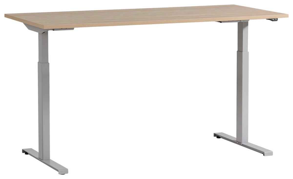 SCHREIBTISCH ANTERO 1600 - Eichefarben/Alufarben, MODERN, Holzwerkstoff/Metall (75/160/71cm) - MID.YOU