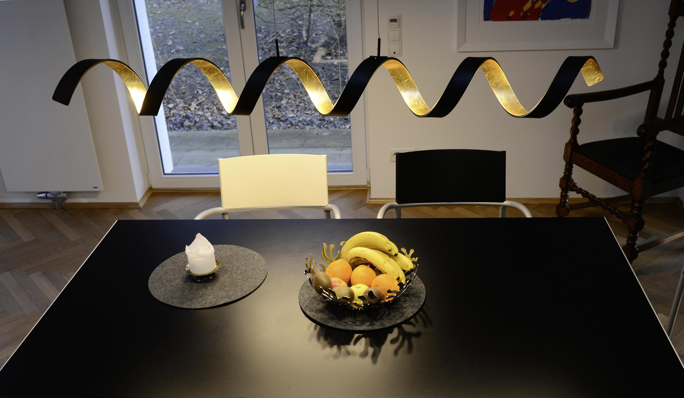 LED-Deckenleuchte 13,5 cm Metall, 3-Fach dimmbar - Goldfarben/Schwarz, Design, Metall (120/125/13,5cm)