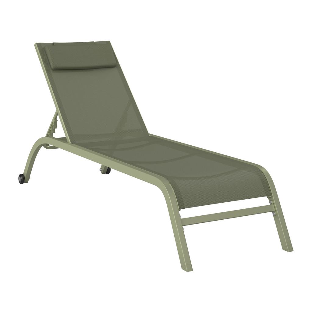 Sonnenliege Olivia Metall/Textil mit Rollen