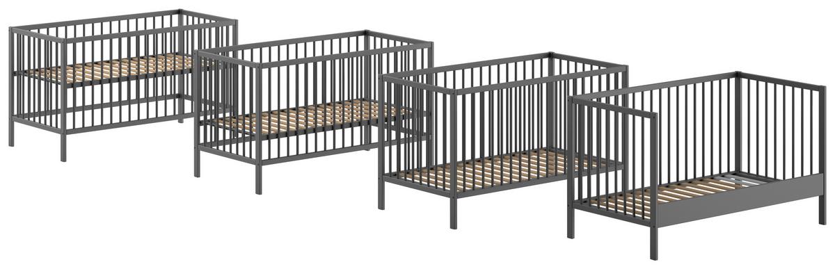 Kinder-/juniorbett Dino - Anthrazit, MODERN, Holz (70/140cm) - MID.YOU