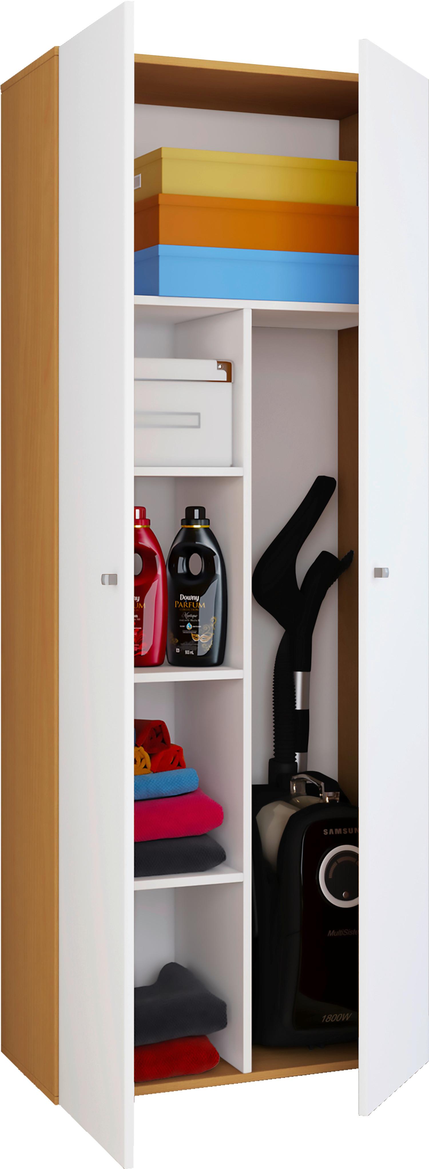 Mehrzweckschrank Vandol Braun/Weiß/Buche Dekor B: 70cm - Buchefarben/Braun, Design, Holzwerkstoff (70/178/39cm) - MID.YOU