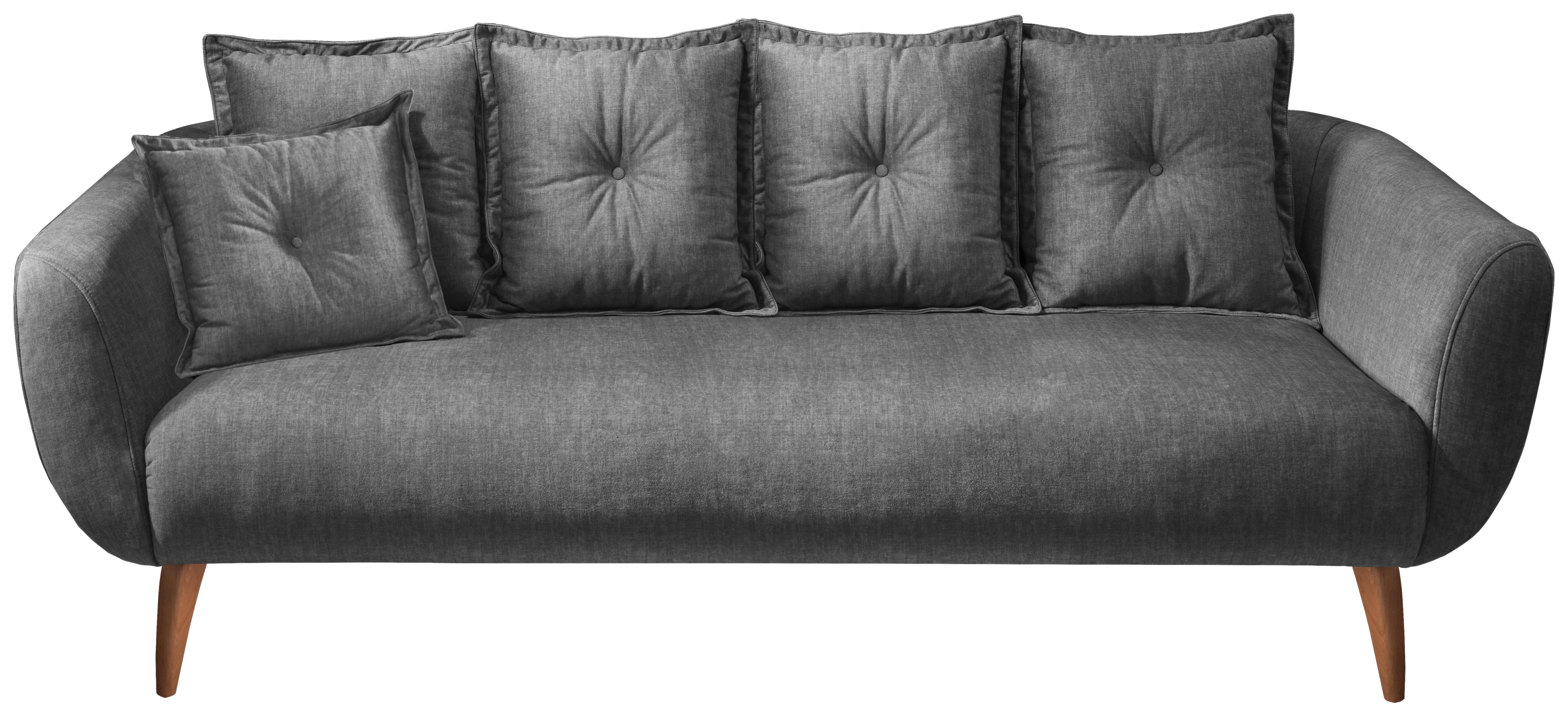 3-Sitzer-Sofa Baggio Grau B: 236 cm - Buchefarben/Grau, MODERN, Textil (236/94/103cm) - Livetastic