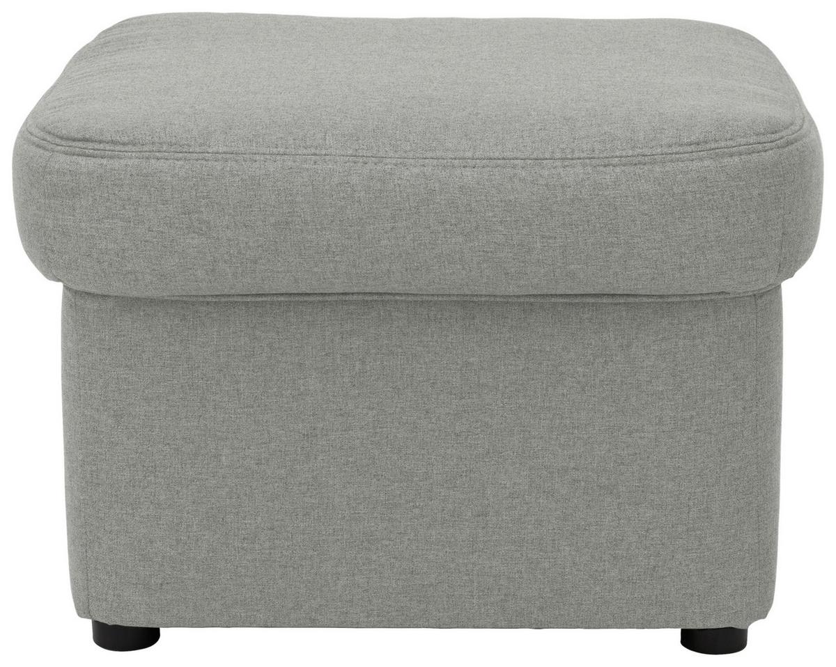 Polsterhocker Papenburg Silberf. Webstoff H: 40 Cm - Silberfarben/Schwarz, KONVENTIONELL, Textil (60/40/60cm) - MID.YOU