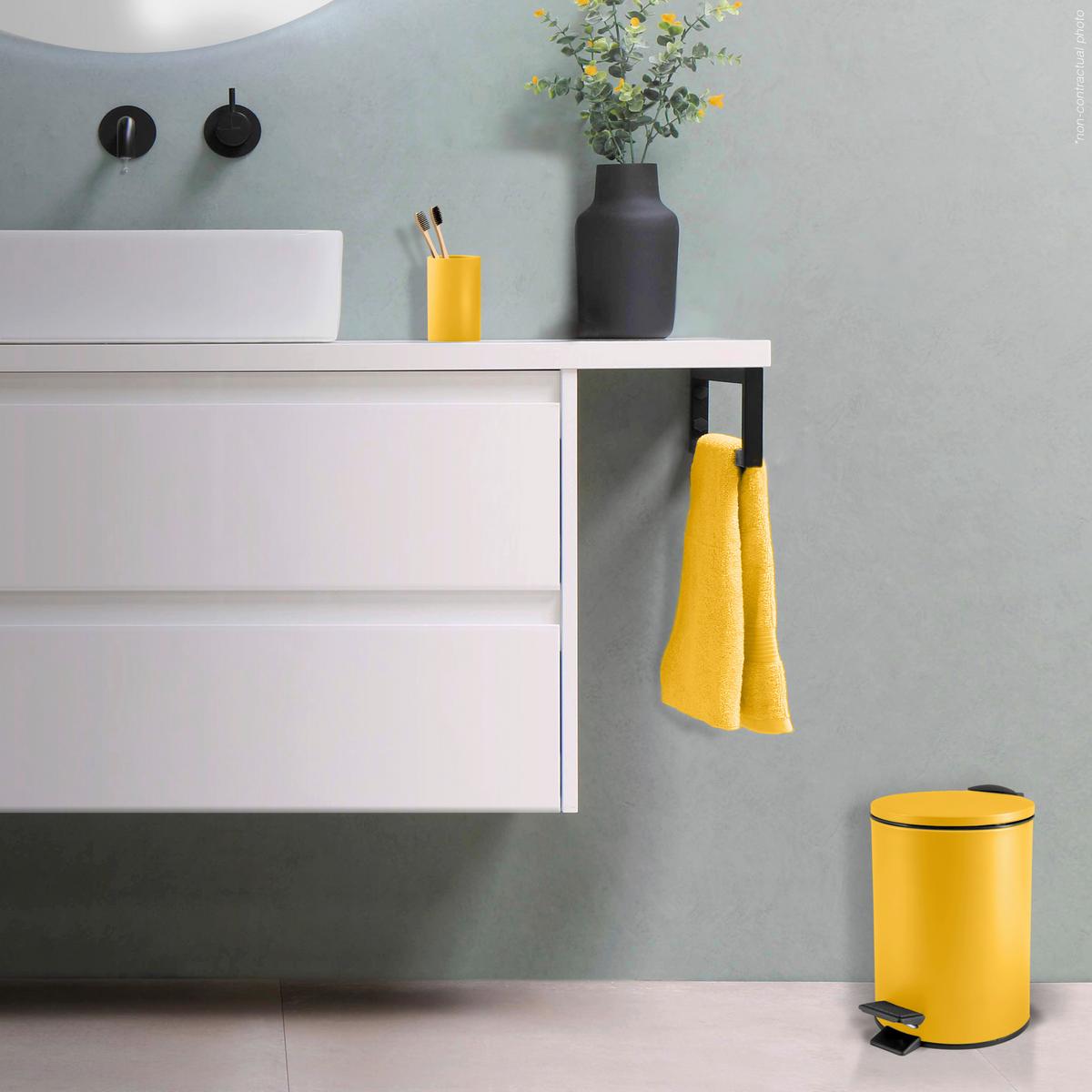 TRETEIMER ADELAR - Senfgelb/Schwarz, Basics, Kunststoff/Metall (16.80/16.80/25.00cm) - Spirella