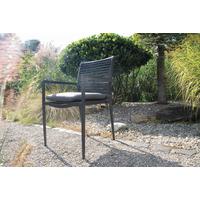 Gartensessel-Set 6-Tlg. Stapelbar New Jersey Metall - Dunkelgrau/Anthrazit, Basics, Holzwerkstoff/Kunststoff (61/57/86cm) - Acamp