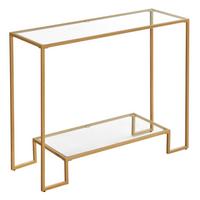 Konsolentisch B: 100 cm Goldfarben - Goldfarben, Trend, Glas/Metall (100/35/80cm) - Boxxx