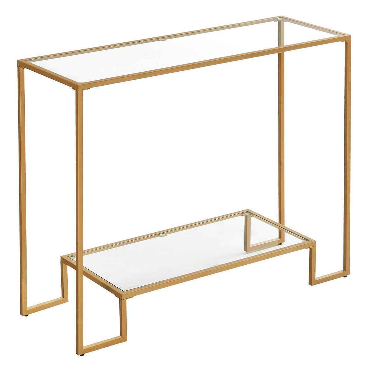 Konsolentisch B: 100 cm Goldfarben - Goldfarben, Trend, Glas/Metall (100/35/80cm) - Boxxx