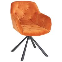 Židle EILEEN oranžová - oranžová/černá, Lifestyle, kov/textil (68/86/64cm) - Premium Living